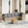 Set aus 7-teiligen Gartensofas und Kissen, synthetisches Rattan, beige von , Gartensets - Ref: Foro24-3223651, Preis: 461,06 ...