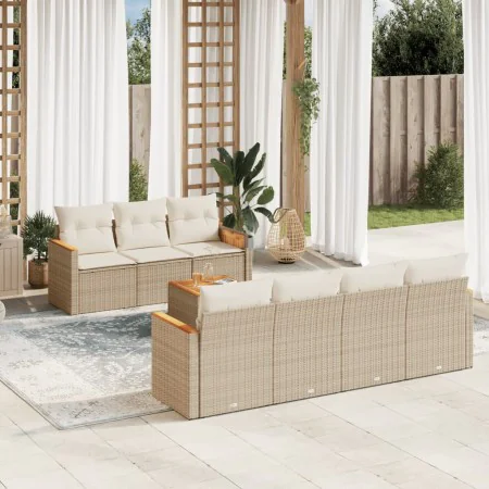 Set Gartensofas mit beigen Kissen 8 Stück PE Rattan von , Gartensets - Ref: Foro24-3258208, Preis: 602,63 €, Rabatt: %