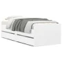 White bed frame with drawers 90x190 cm by , Beds and slatted bases - Ref: Foro24-3207350, Price: 168,78 €, Discount: %