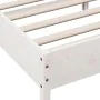 Bed frame with white pine wood headboard 160x200 cm by , Beds and slatted bases - Ref: Foro24-3216207, Price: 194,65 €, Disco...