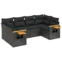 6-teiliges Gartensofa-Set und schwarze synthetische Rattankissen von , Gartensets - Ref: Foro24-3259500, Preis: 455,87 €, Rab...