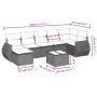 8-teiliges Gartensofa-Set und schwarze synthetische Rattankissen von , Gartensets - Ref: Foro24-3254022, Preis: 525,55 €, Rab...