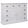 Sideboard with 10 white wood drawers 113x30x79 cm by vidaXL, Sideboards - Ref: Foro24-284175, Price: 284,58 €, Discount: %