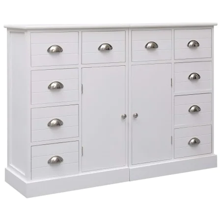 Sideboard with 10 white wood drawers 113x30x79 cm by vidaXL, Sideboards - Ref: Foro24-284175, Price: 284,58 €, Discount: %