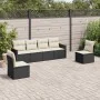 6-teiliges Gartensofa-Set und schwarze synthetische Rattankissen von , Gartensets - Ref: Foro24-3225860, Preis: 347,16 €, Rab...