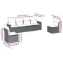 6-teiliges Gartensofa-Set und schwarze synthetische Rattankissen von , Gartensets - Ref: Foro24-3225860, Preis: 347,16 €, Rab...