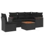 6-teiliges Gartensofa-Set und schwarze synthetische Rattankissen von , Gartensets - Ref: Foro24-3225978, Preis: 368,12 €, Rab...