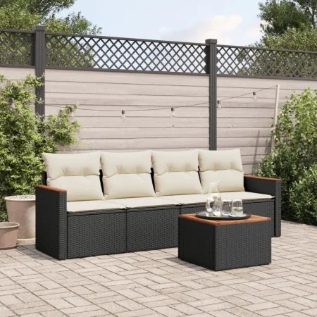 5-teiliges Gartenmöbel-Set und schwarze synthetische Rattankissen von , Gartensets - Ref: Foro24-3225776, Preis: 295,11 €, Ra...