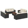 Gartensofa- und Kissenset 13-teilig aus schwarzem synthetischem Rattan von , Gartensets - Ref: Foro24-3225839, Preis: 868,78 ...