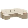 7-teiliges Gartensofa-Set und beigefarbene synthetische Rattankissen von , Gartensets - Ref: Foro24-3226205, Preis: 525,95 €,...