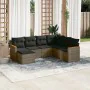 7-piece garden sofa set with gray PE rattan cushions by , Garden sets - Ref: Foro24-3226207, Price: 447,23 €, Discount: %