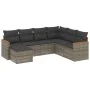 7-piece garden sofa set with gray PE rattan cushions by , Garden sets - Ref: Foro24-3226207, Price: 447,23 €, Discount: %