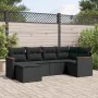 6-teiliges Gartensofa-Set und schwarze synthetische Rattankissen von , Gartensets - Ref: Foro24-3226174, Preis: 367,39 €, Rab...