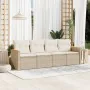 Gartensofa-Set mit Kissen, 4-teilig, beiges synthetisches Rattan von , Gartensets - Ref: Foro24-3225771, Preis: 315,85 €, Rab...