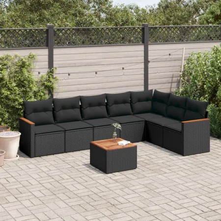 8-teiliges Gartensofa-Set und schwarze synthetische Rattankissen von , Gartensets - Ref: Foro24-3226034, Preis: 478,34 €, Rab...