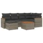 7-piece garden sofa set with gray PE rattan cushions by , Garden sets - Ref: Foro24-3226186, Price: 421,77 €, Discount: %