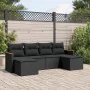 6-piece garden sofa set and black synthetic rattan cushions by , Garden sets - Ref: Foro24-3226216, Price: 330,64 €, Discount: %