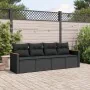 Set mit 4 Gartensofas mit Kissen Kunstrattan schwarz von , Gartensets - Ref: Foro24-3225768, Preis: 243,68 €, Rabatt: %