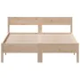 Bed frame with solid pine wood headboard 140x190 cm by , Beds and slatted bases - Ref: Foro24-842766, Price: 110,13 €, Discou...