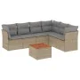 Garden sofa set with beige cushions mix 7 pieces PE rattan by , Garden sets - Ref: Foro24-3255989, Price: 457,94 €, Discount: %