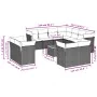 Gartensofa-Set 12-teilig mit schwarzen synthetischen Rattankissen von , Gartensets - Ref: Foro24-3256272, Preis: 913,42 €, Ra...