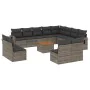 Gartensofa-Set mit Kissen, 13-teilig, graues synthetisches Rattan von , Gartensets - Ref: Foro24-3257145, Preis: 844,66 €, Ra...