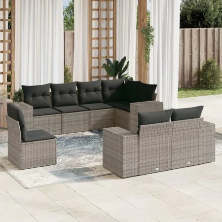 8-piece garden sofa set and gray synthetic rattan cushions by , Garden sets - Ref: Foro24-3255177, Price: 622,75 €, Discount: %