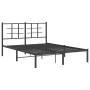 Bed frame with black metal headboard 140x190 cm by , Beds and slatted bases - Ref: Foro24-355561, Price: 101,08 €, Discount: %