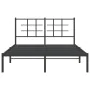 Bed frame with black metal headboard 140x190 cm by , Beds and slatted bases - Ref: Foro24-355561, Price: 101,08 €, Discount: %