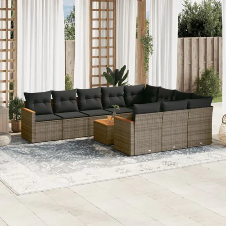 11-teilige Gartensofagarnitur und graue synthetische Rattankissen von , Gartensets - Ref: Foro24-3226347, Preis: 683,69 €, Ra...