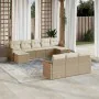 Gartensofa-Set mit beigen Kissen, 10-teilig, synthetisches Rattan von , Gartensets - Ref: Foro24-3226415, Preis: 731,31 €, Ra...