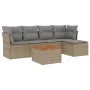 Gartensofa-Set mit beigem Kissenmix, 6-teilig, PE-Rattan von , Gartensets - Ref: Foro24-3255947, Preis: 400,80 €, Rabatt: %