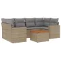 Gartensofa-Set mit beigem Kissenmix, 7-teilig aus PE-Rattan von , Gartensets - Ref: Foro24-3256353, Preis: 526,85 €, Rabatt: %