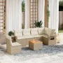 7-teiliges Gartensofa-Set und beigefarbene synthetische Rattankissen von , Gartensets - Ref: Foro24-3256919, Preis: 531,15 €,...