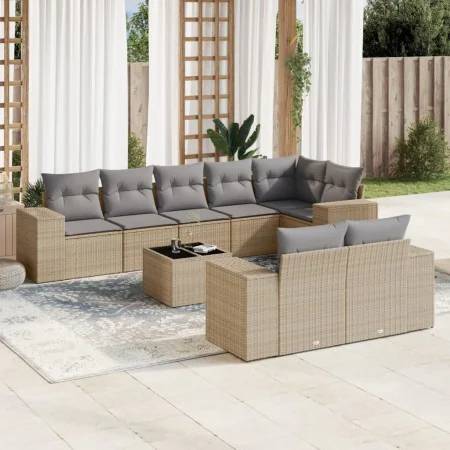 9-piece garden sofa set with beige synthetic rattan cushions by , Garden sets - Ref: Foro24-3255166, Price: 786,95 €, Discoun...