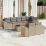 9-teiliges Gartensofa-Set mit beigen synthetischen Rattankissen von , Gartensets - Ref: Foro24-3255166, Preis: 786,95 €, Raba...