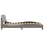 Bed frame with headboard in taupe gray fabric 120x200 cm by , Beds and slatted bases - Ref: Foro24-373149, Price: 166,10 €, D...