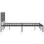 Bed frame with black metal headboard 120x200 cm by , Beds and slatted bases - Ref: Foro24-355559, Price: 96,98 €, Discount: %