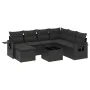 Set aus 8-teiligen Gartensofas und Kissen Kunstrattan schwarz von , Gartensets - Ref: Foro24-3252842, Preis: 584,19 €, Rabatt: %