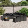 11-piece garden sofa set and black synthetic rattan cushions by , Garden sets - Ref: Foro24-3257959, Price: 737,40 €, Discoun...