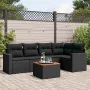 6-teiliges Gartensofa-Set und schwarze synthetische Rattankissen von , Gartensets - Ref: Foro24-3256440, Preis: 435,37 €, Rab...