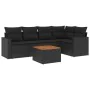 6-piece garden sofa set and black synthetic rattan cushions by , Garden sets - Ref: Foro24-3256440, Price: 435,37 €, Discount: %