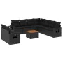 Gartensofa-Set 10-teilig mit schwarzen synthetischen Rattankissen von , Gartensets - Ref: Foro24-3256958, Preis: 787,69 €, Ra...