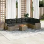 9-piece garden furniture set and gray synthetic rattan cushions by , Garden sets - Ref: Foro24-3257033, Price: 586,16 €, Disc...