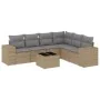 7-piece garden sofa set and beige synthetic rattan cushions by , Garden sets - Ref: Foro24-3254956, Price: 558,81 €, Discount: %