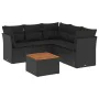 6-teiliges Gartensofa-Set und schwarze synthetische Rattankissen von , Gartensets - Ref: Foro24-3223633, Preis: 361,68 €, Rab...