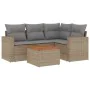 Garden sofa set with cushions 5 pieces beige synthetic rattan by , Garden sets - Ref: Foro24-3224106, Price: 359,49 €, Discou...