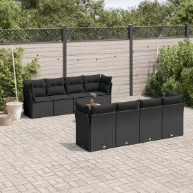 8-teiliges Gartensofa-Set und schwarze synthetische Rattankissen von , Gartensets - Ref: Foro24-3223521, Preis: 536,51 €, Rab...