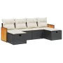 6-piece garden sofa set and black synthetic rattan cushions by , Garden sets - Ref: Foro24-3265774, Price: 363,64 €, Discount: %