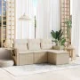 Garden sofa set with cushions 4 pieces beige synthetic rattan by , Garden sets - Ref: Foro24-3220067, Price: 314,94 €, Discou...